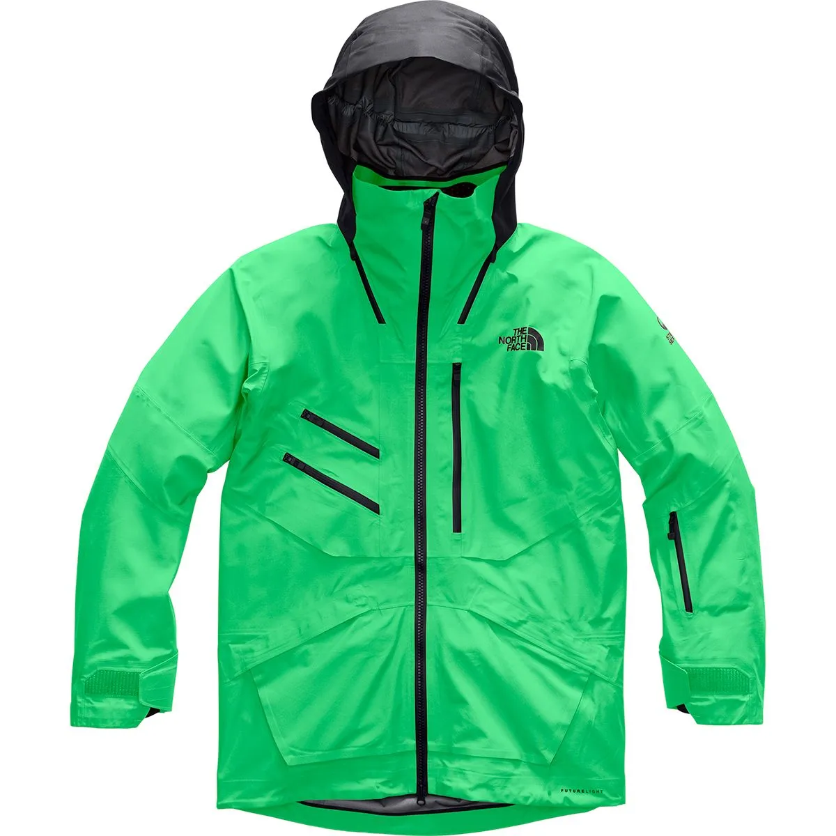 Bright green The North Face Brigandine FUTURELIGHT ski jacket with a hood